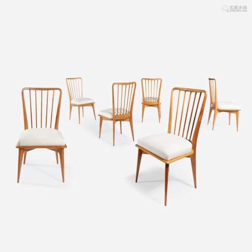 European Modern A Set of Six Dining Chairs, possibly Italian...