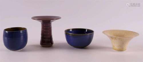 A cream glazed funnel-shaped porcelain bowl, Ed Meissenberg ...