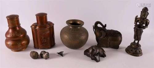 A lot of various Asian items, including bronze and pewter te...