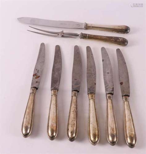 A game cutlery with 2nd grade 835/1000 silver handles, year ...