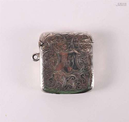 A first grade 925/1000 silver tinder box, hammered decor. Th...