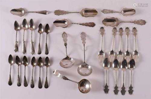 A lot 2nd grade 835/1000 silver Biedermeier spoons, 19th cen...