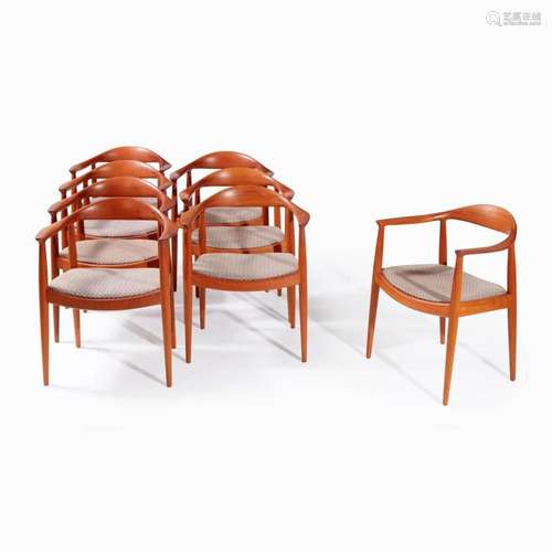 Hans Wegner "The Chair", Set of Eight, Johannes Ha...