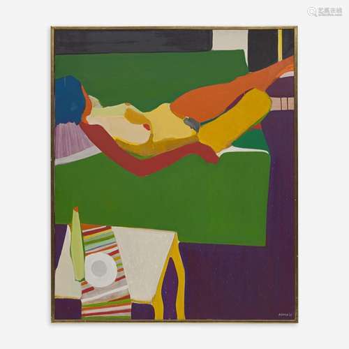 Tadashi Asoma (Japanese/American, 1923-2017) Nude with Purpl...