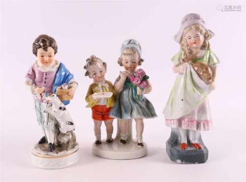 Three porcelain figurines of children, Germany, early 20th c...