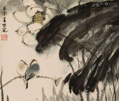 LIU DANZHAI (1931-2011), BIRDS AND LOTUS