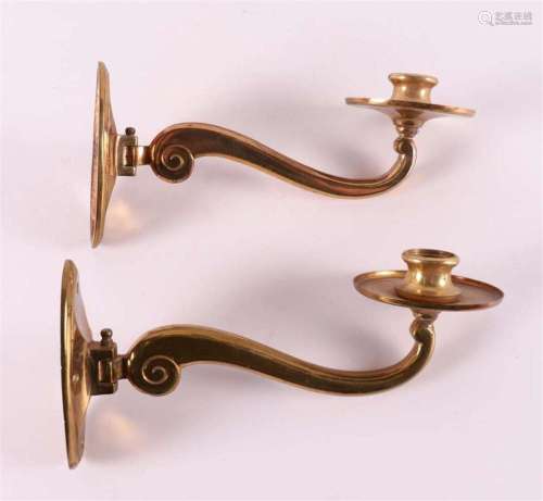 A pair of brass piano candlesticks, ca. 1930.