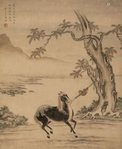 PU RU (1896-1963), HORSE AND MONKEY