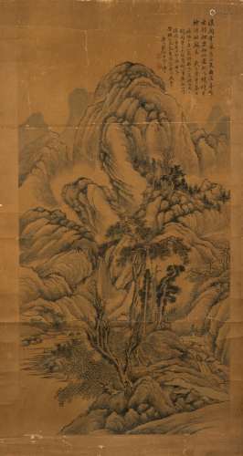 GU YI (1865-1930), MOUNTAINOUS LANDSCAPE SCROLL