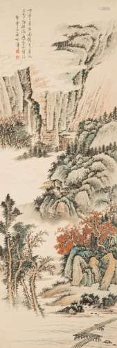 QI GONG (1912-2005), LANDSCAPE PAINTING SCROLL