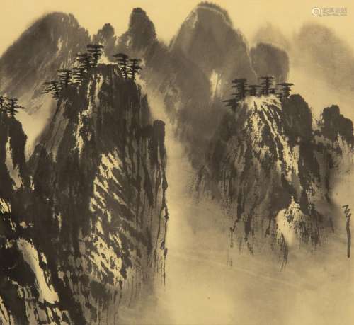 LIU XIANGPING, THREE SMALL INK LANDSCAPE PAINTINGS