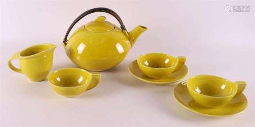 A yellow glazed earthenware Art Deco teapot, Germany ca. 192...