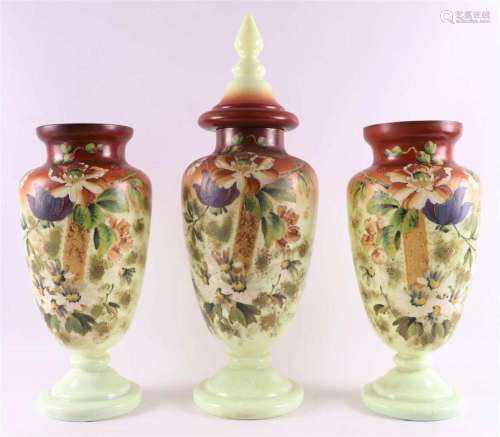 An opaline glass cabinet set, 19th century.