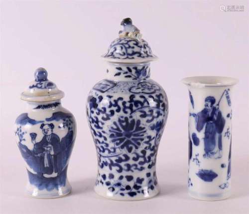 A three-piece Delft earthenware garniture, 20th century.