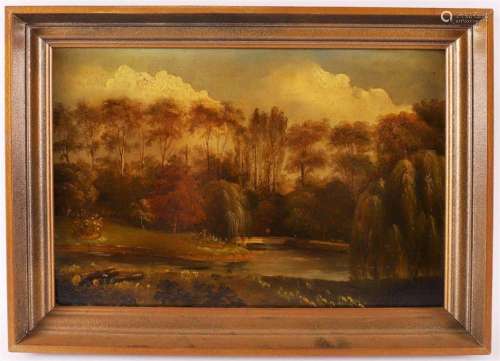 Romantic school 19th century 'Park landscape',