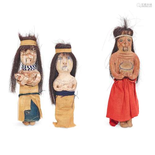 Three Yuma/Mohave pottery dolls