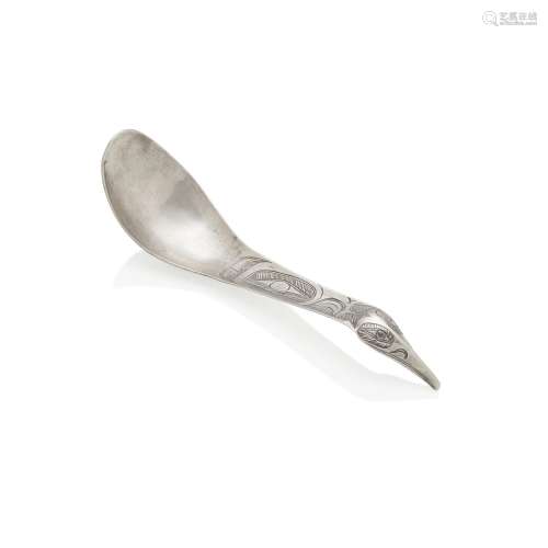 A Haida silver spoon attributed to Charles Edenshaw