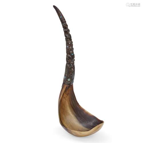 A Northwest Coast horn ladle