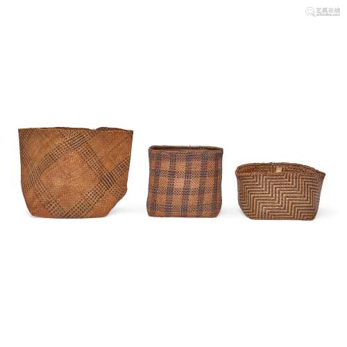 Three Heiltsuk (Bella Bella) baskets