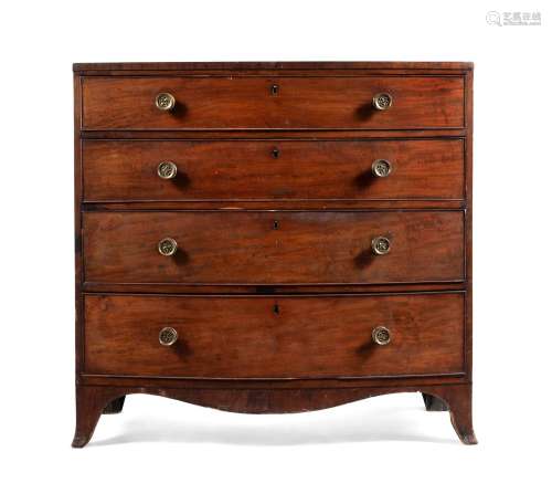 A GEORGE III MAHOGANY WRITING AND DRESSING CHEST OF DRAWERS,...