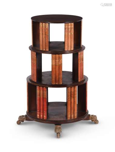 A MAHOGANY CYLINDICAL BOOKCASE, IN REGENCY STYLE, LATE 20TH ...