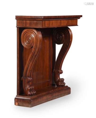 A MAHOGANY CONSOLE TABLE, IN THE MANNER OF THOMAS HOPE, 19TH...