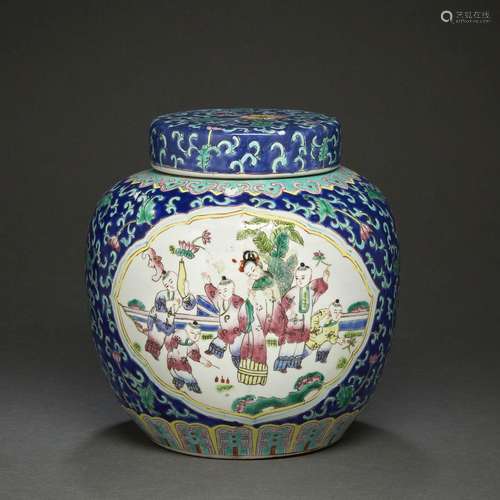 POT À GINGEMBREen porcelaine et émaux polychromes dans le st...