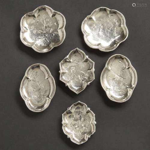 SUITE DE SIX COUPELLESen argent