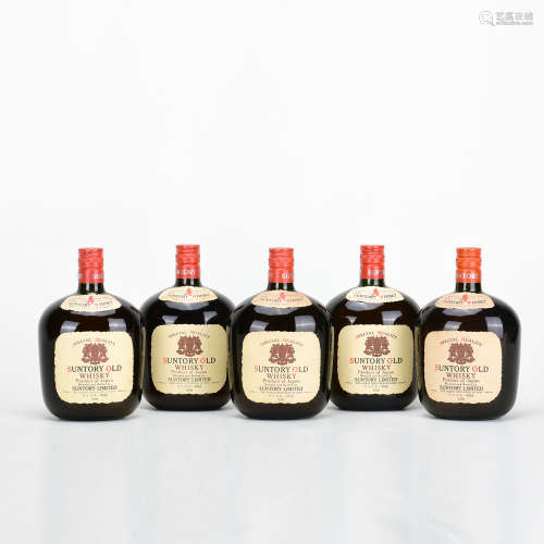 80-90年代 三得利双狮特级寿牌威士忌 一组5瓶 43%vol