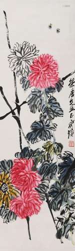 齐白石（1864-1957） 菊花蜜蜂