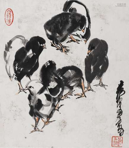 黄胄（1925-1997） 小鸡