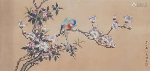 陈东湖（1809-1962） 玉兰鹦鹉