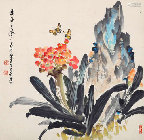 b.1924 蔡景星 君子之风  约3.80平尺 设色纸本 镜片