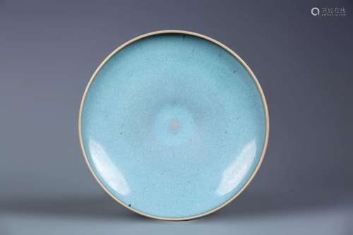 JUN WARE BLUE GLAZED PORCELAIN PLATE