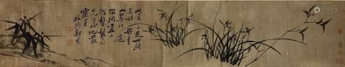 ZHENG BANQIAO, BAMBOO AND ORCHID FLOWER