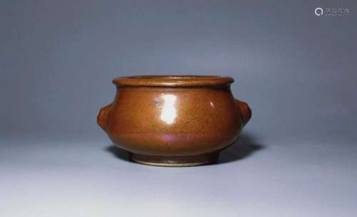 PERSIMMON GLAZED DOUBLE-HANDLE CENSER