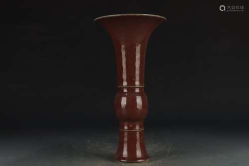 ALTAR RED GLAZED GU VASE