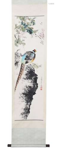 WANG XUETAO, A PERCHED PHEASANT