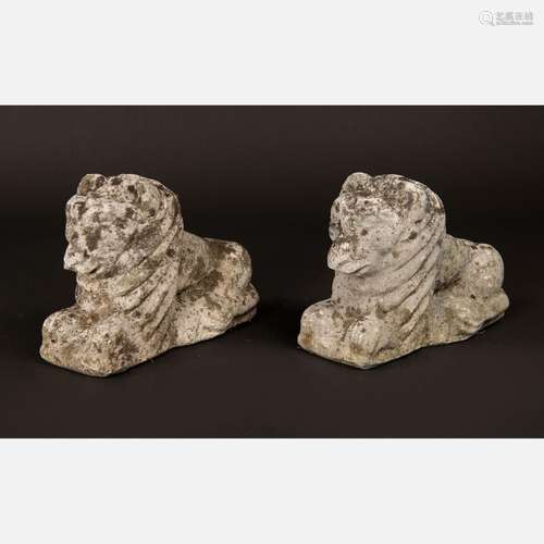 Pair of Venetian staircase Lions