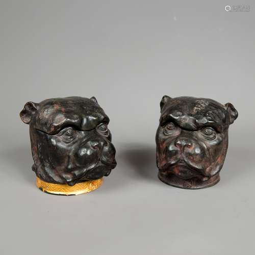 Pair of bronze boxes