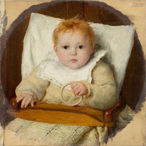 ALBERT ANKER(1831 Ins 1910)Charlotte Quinche dans une chaise...