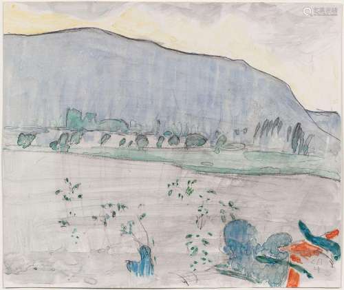 CUNO AMIET(Soleure 1868-1961 Oschwand)Paysage lacustre (Ludw...