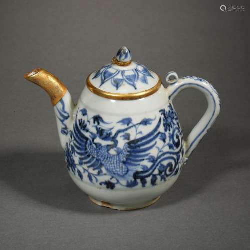 Ming Dynasty of China,Wrapped Mouth Blue and White Phoenix P...