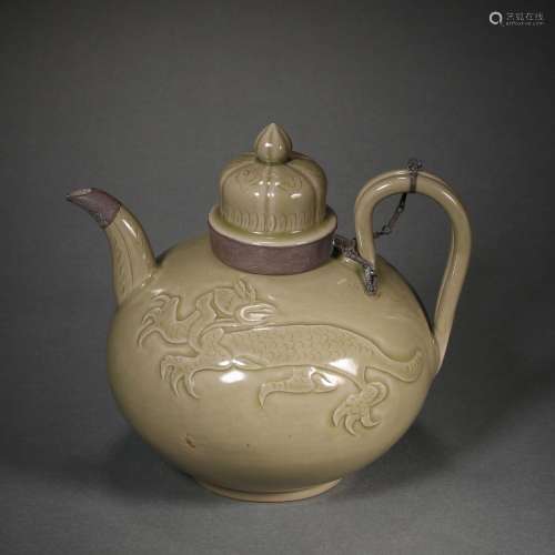 Ming Dynasty of China,Celadon Dragon Pattern Holding Pot