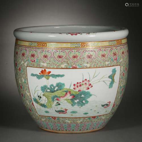 Qing Dynasty of China,Famille Rose Flower Roll Cylinder