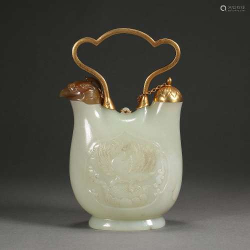 Ming Dynasty of China,Hetian Jade Wrapped Mouth Lifting Beam...