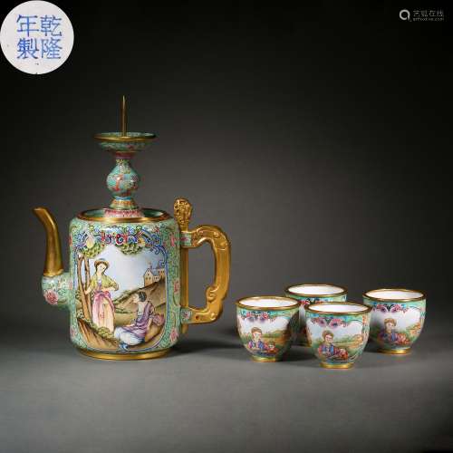 Qing Dynasty of China,Painted Enamel Western Character Wine ...