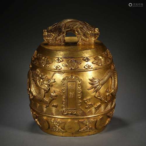 Qing Dynasty of China,Gilt Beast Head Bell