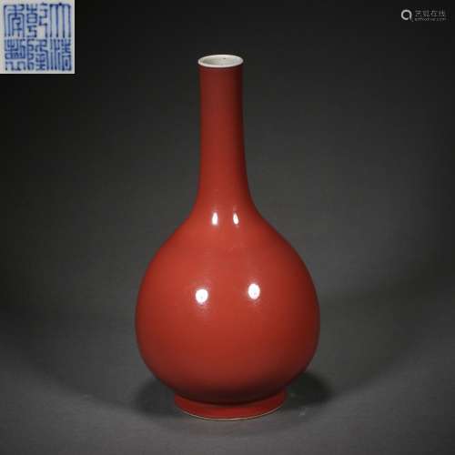 Qing Dynasty of China,Bean Red Croquet Bottle