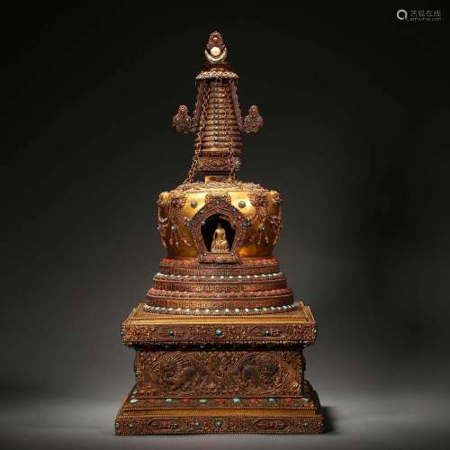 Qing Dynasty of China,Gilt Buddha's Relics Pagoda